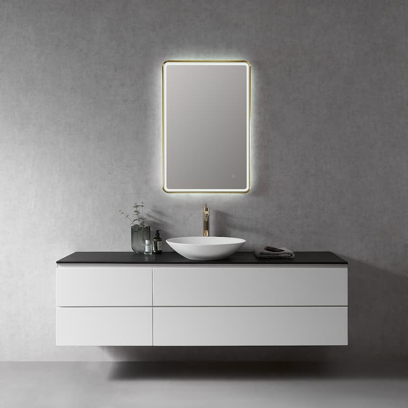 Altair Viaggi Rectangle Framed LED Lighted Wall Mirror