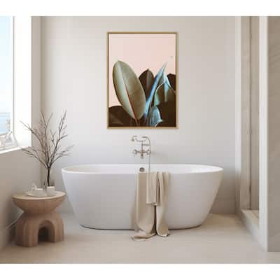 Kate and Laurel Sylvie Ficus Elastica Framed Canvas by Alicia Bock