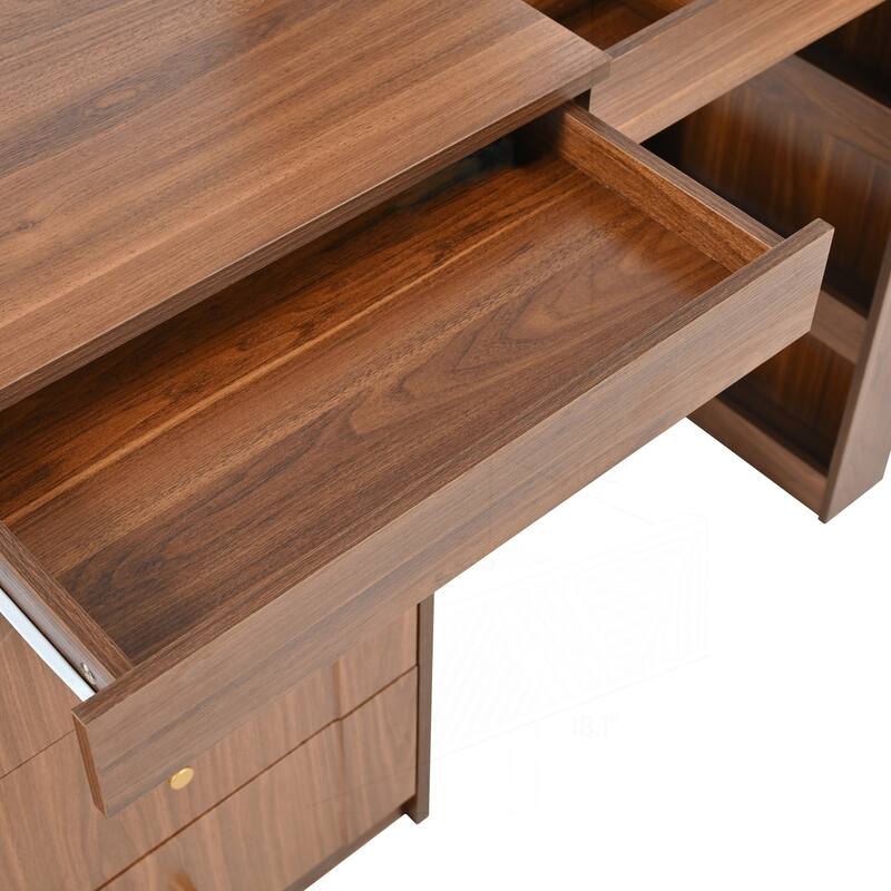 Versatile Vanity Desk with Mirror and Abundant Storage for Bedroom