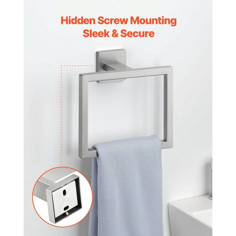 5 Piece Bathroom Hardware Set Brushed Stainless Steel Towel Bar Towel Rack Toilet Paper - 23.54 x 1.97 x 3.15 inch