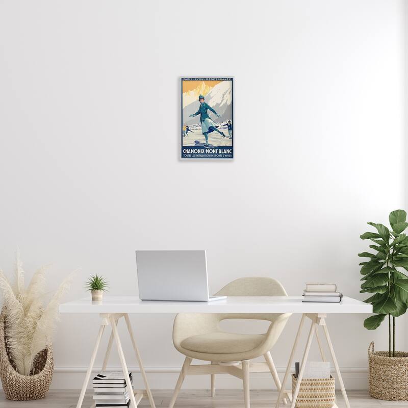Stupell Vintage Ice Skating Advertisement Framed Giclee Art Design By Marcus Jules