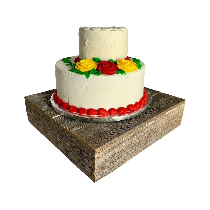 Natural Weathered Gray Cake Stand - 15" x 15"