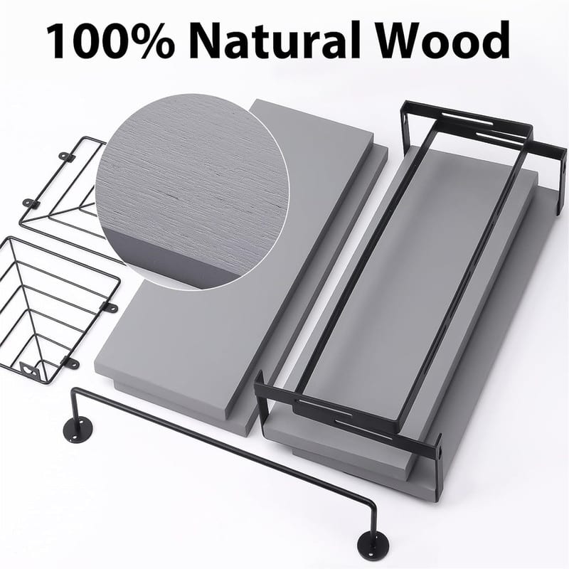3+1 Tier Wall Mounted Bathroom - 5.9"D x 15.9"W x 0.6"H