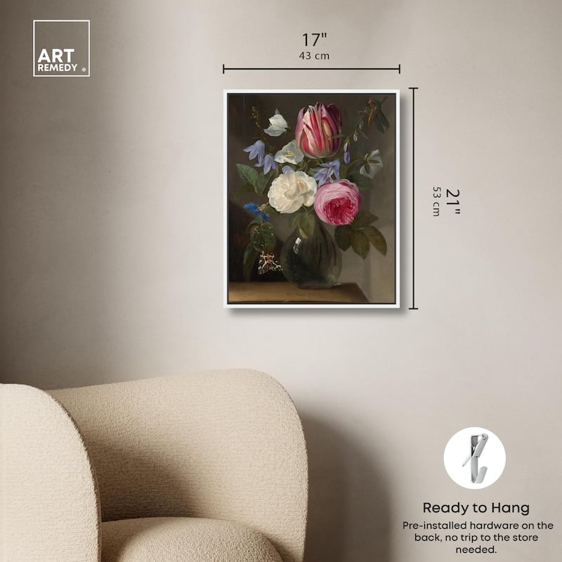 Roses and a Tulip Canvas by Art Remedy