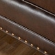 preview thumbnail 3 of 2, Roundhill Furniture Leinster Fabric Upholstered Nailhead Ottoman in Espresso