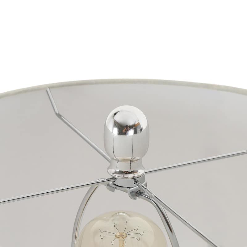 Modern Glass Table Lamp Coastal 26-inch Cylindrical Desk Lamp with Jute Rope Design - L15" x H26"