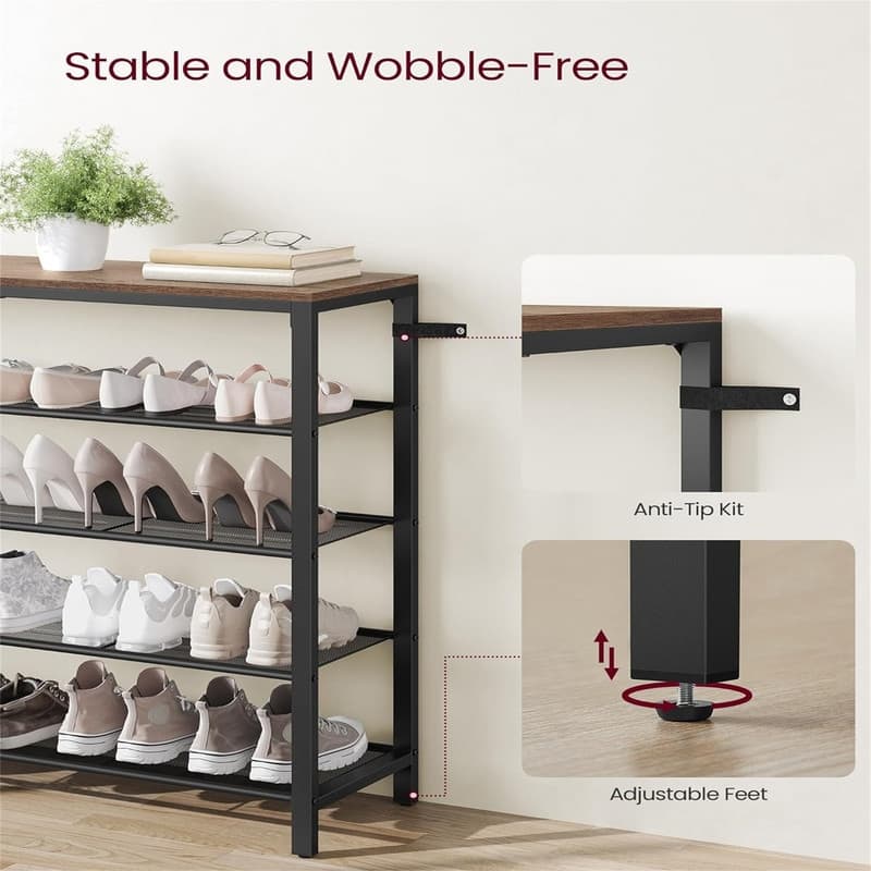 INDESTIC Shoe Rack - 36.4"D x 11.8"W x 39.4"H