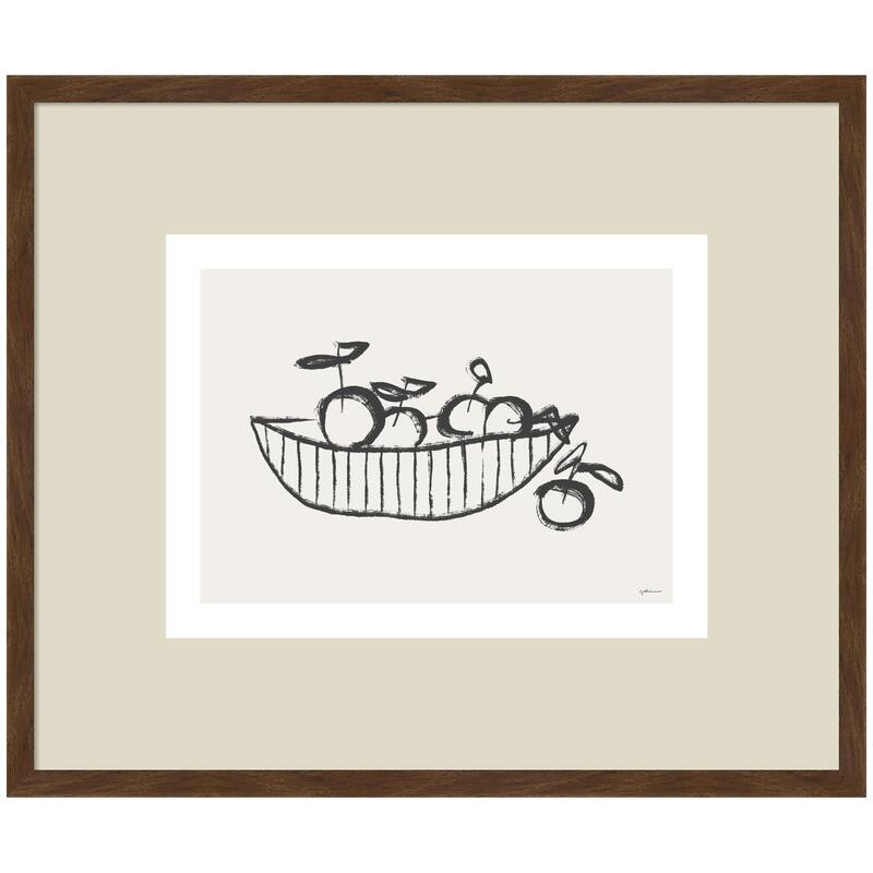 Kate and Laurel Orange Basket by Gabrielly Guedes Framed Wall Art Print - 25x21