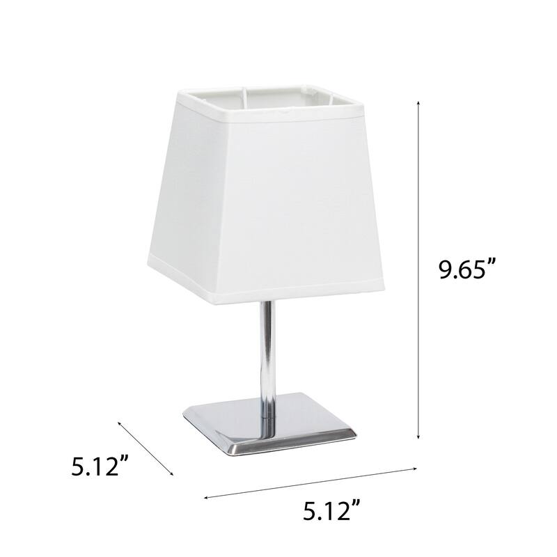 Metal Table Lamp with Geometric Shade - 9.5" - White