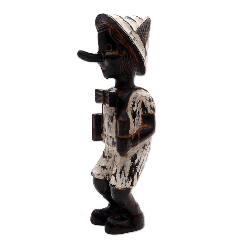 Novica Handmade Playful Boy Wood Sculpture