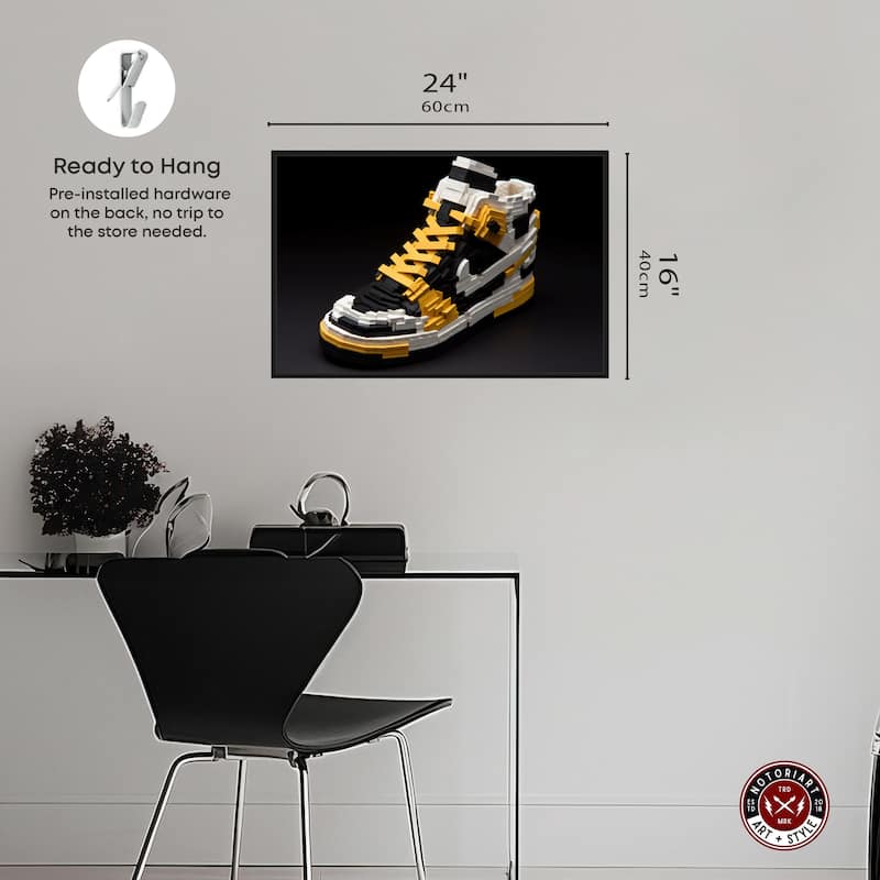 Notoriart Toy Sneaker Black Framed Sneaker 1 Piece Canvas Wall Art