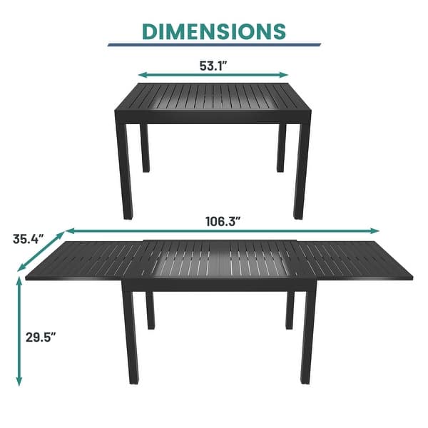 Aluminum Patio Extendable Dining Table 53
