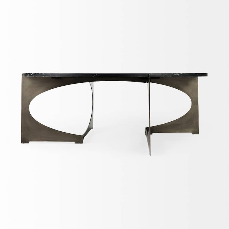 Reinhold Round Marble Top w/ Metal Base Coffee Table