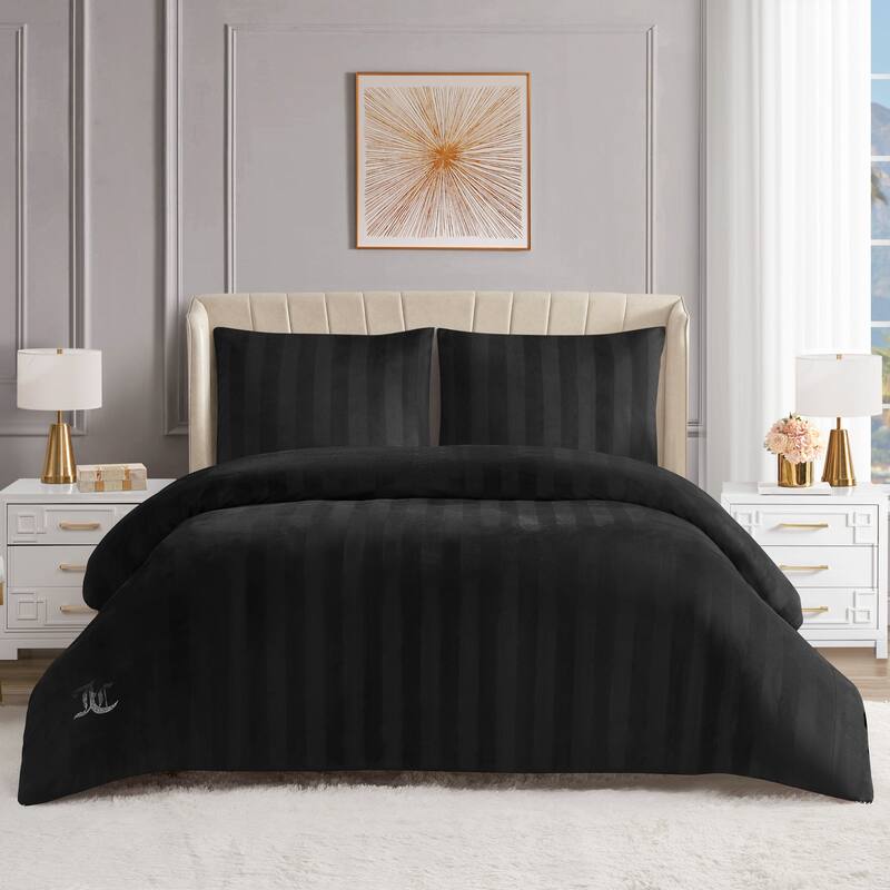 Juicy Couture Jenny Velour Striped Jacquard Duvet Sets