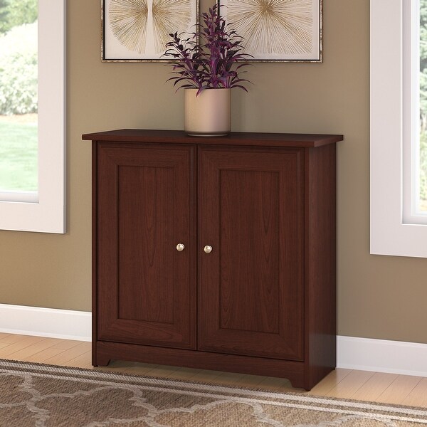 Copper Grove Daintree Small Storage Cabinet with Doors in Cherry - 31.38"L x 12.40"W x 29.96"H. Opens flyout.