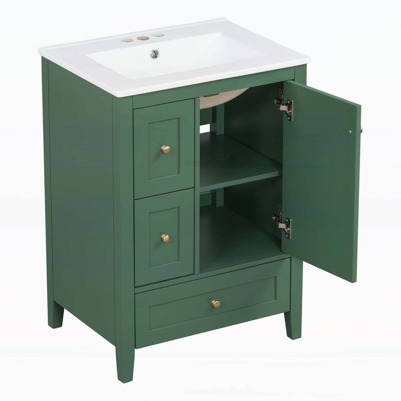 Freestanding Vanity Set with Storage,Adjustable Shelf