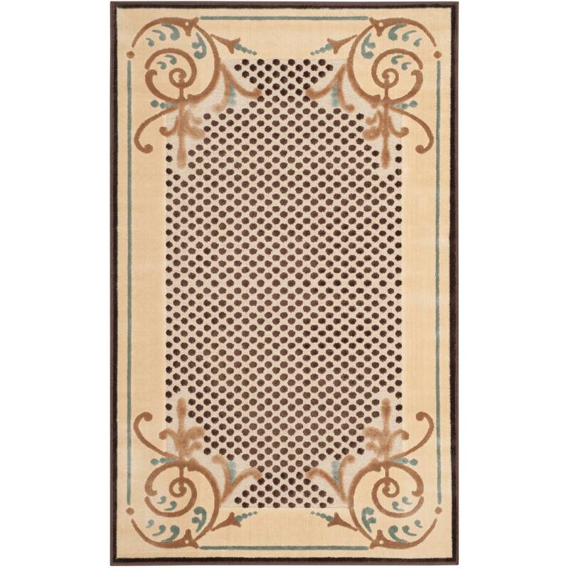 Martha Stewart by SAFAVIEH Handmade Scrollwork Viscose Rug - 2'7" x 4' - Creme