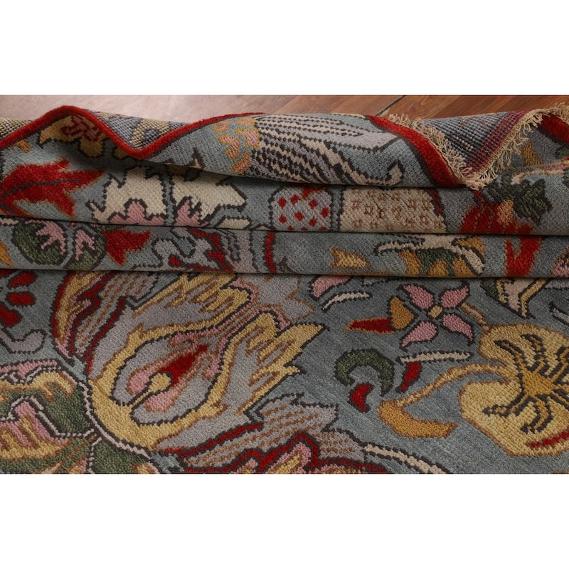 Animals Design Floral Gray Ziegler Indian Rug Handmade Wool Carpet - 8'8"x 11'8"