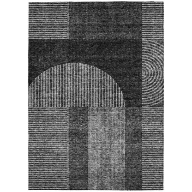 HomeRoots Geometric Transitional Rectangle Outdoor Rug