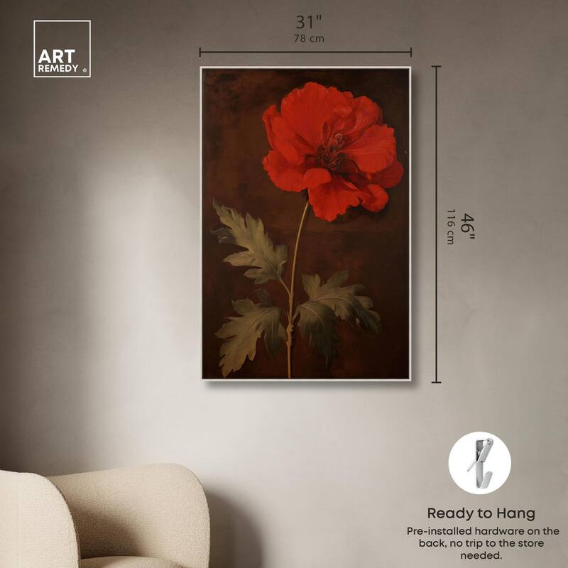 Flourish in Red I Canvas by Art Remedy