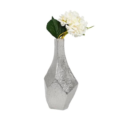 Silver Dimensional Centerpiece Vase Raw Finish - 15"H