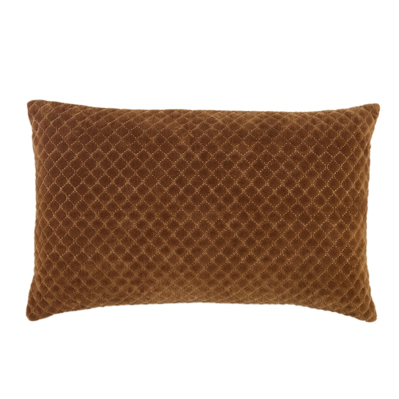 Belfort Trellis Lumbar Pillow - 13"X21" Polyester Fill - Brown