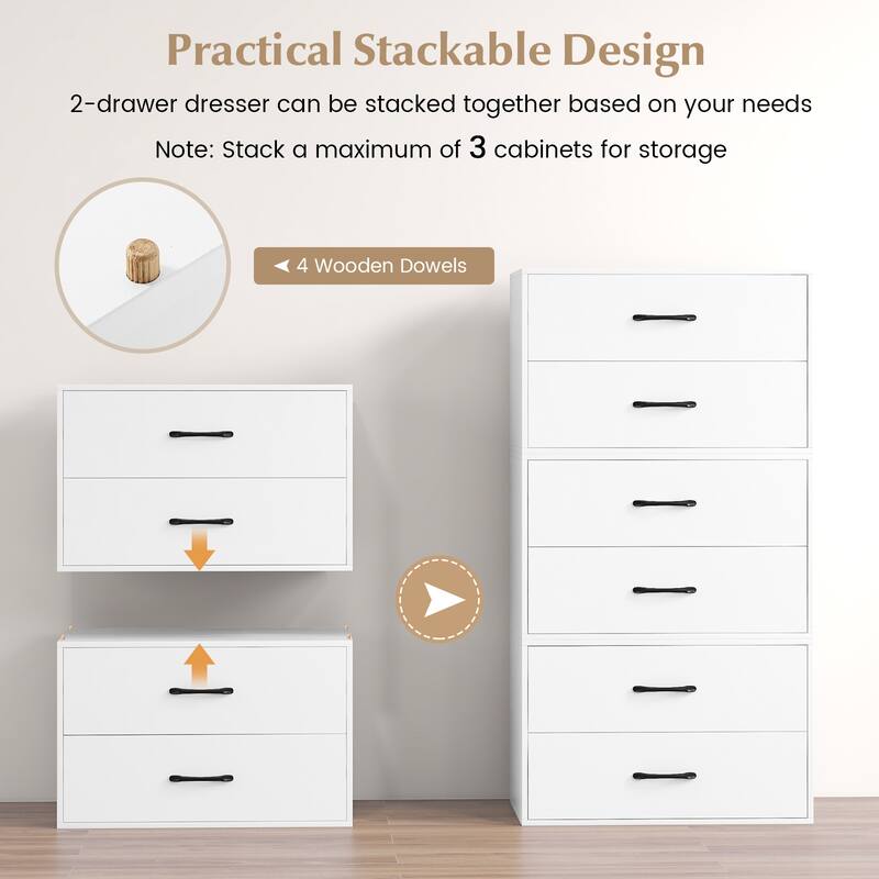 Costway 2-Drawer Dresser Stackable Horizontal Storage Organizer - See Details