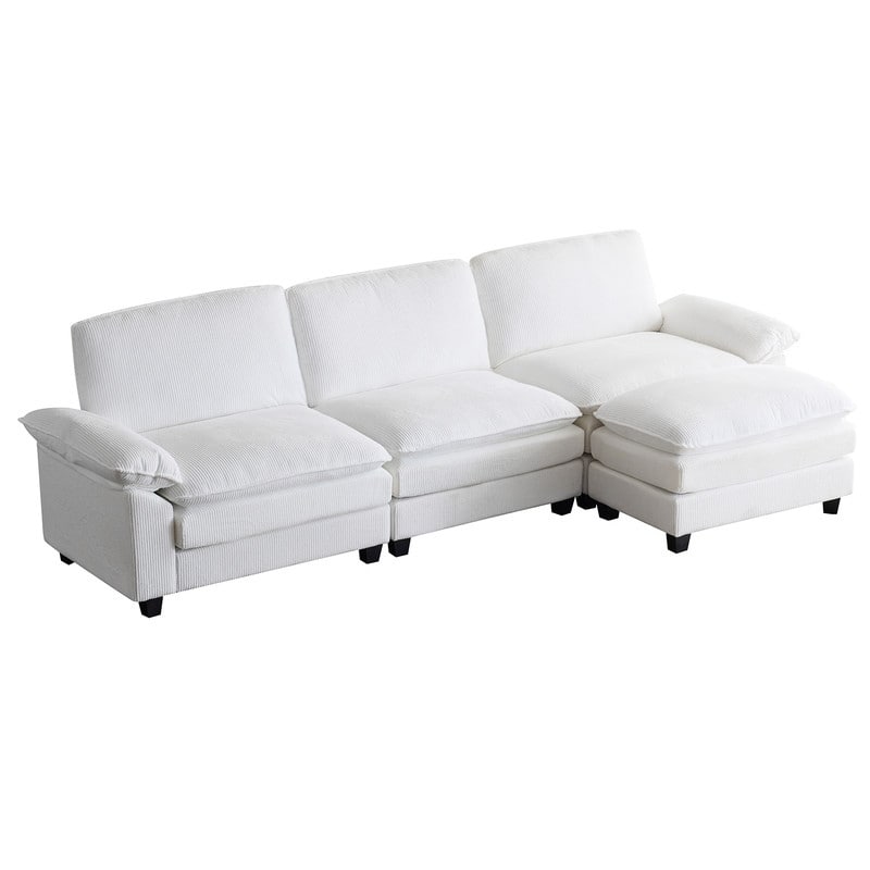 120 in. W Pillow Top Arm Double-Layer Cushion Cloud Sofa Couch