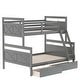 preview thumbnail 16 of 16, Twin Over Full Bunk Bed with 2 Storage Drawers & Ladder, Wood Bunkbed Frame Can Be Divided into 2 Beds