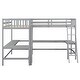 preview thumbnail 30 of 28, Space-Saving Wooden Twin Size L-Shaped Loft Bed with Sturdy Ladder and Two Built-in L-Shaped Desks