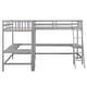 preview thumbnail 15 of 28, Wood Twin L-Shaped Loft Bed with Desks, Ladder, No Box Spring, Grey