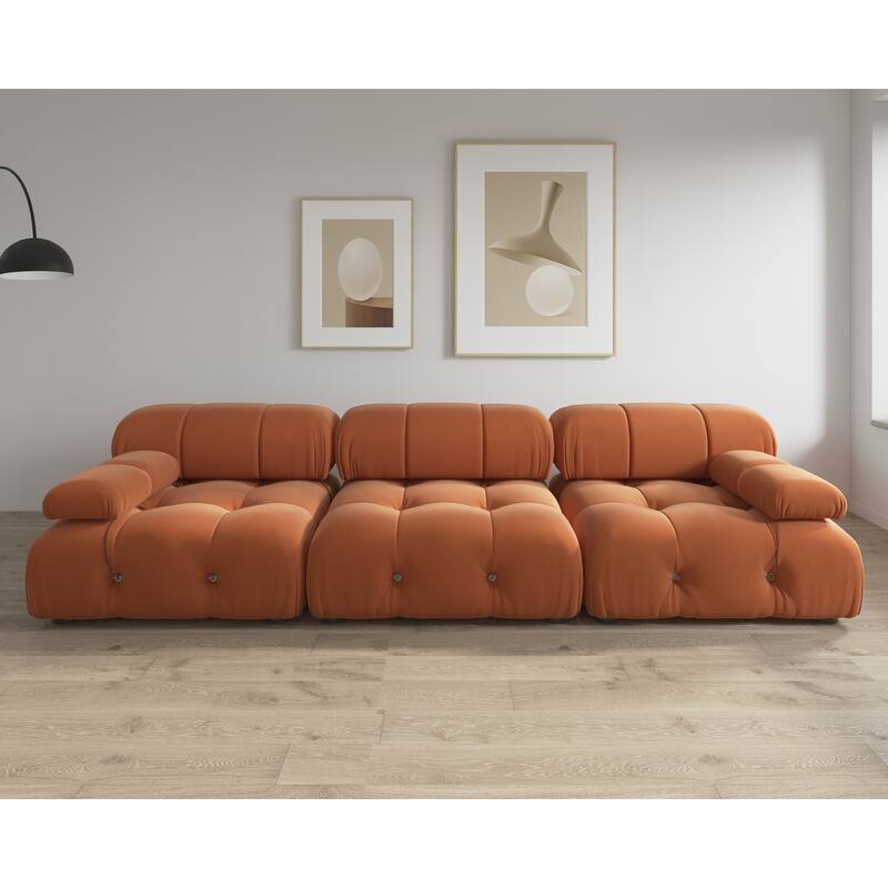 Modern Sectional Sofa Velvet Couch with 3/4 Seats.