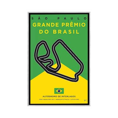 iCanvas "F1 Interlagos Track Minimal Poster" by Chungkong Framed