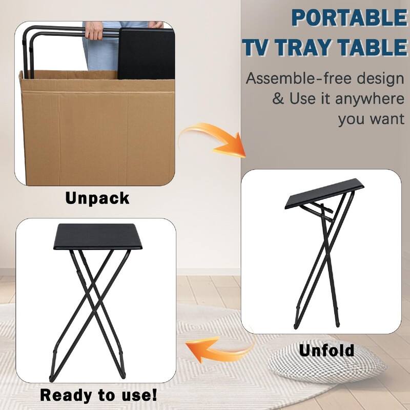 TV Tray Table - 19.3"D x 15.4"W x 26"H