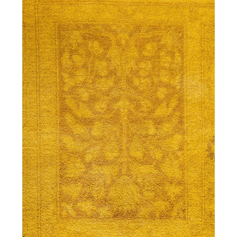Overdyed One-of-a-Kind Hand-Knotted Area Rug - Yellow - 8' 2" x 10' 4"