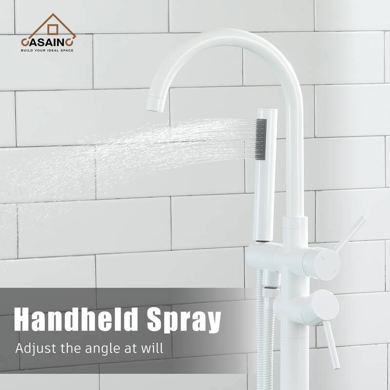 CASAINC 2-Handle Residentail Freestanding Bathtub Faucet with Hand Shower