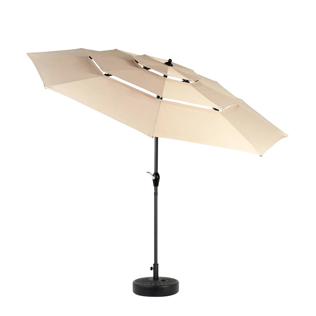 Topcraft 10ft Aluminum 3 Tier Tiltable Market Umbrella