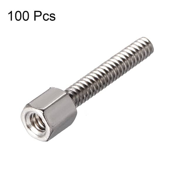 4#-40 5+16mm F/M Hex Standoff Spacer Screws PCB Pillar 100 Pcs - Silver  Tone(Brass) - 4#-40 5+16mm - Bed Bath & Beyond - 27577032