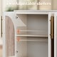 preview thumbnail 10 of 16, Double Layered 4 Doors Cabinet Modern Arched Design Storage Cabinet