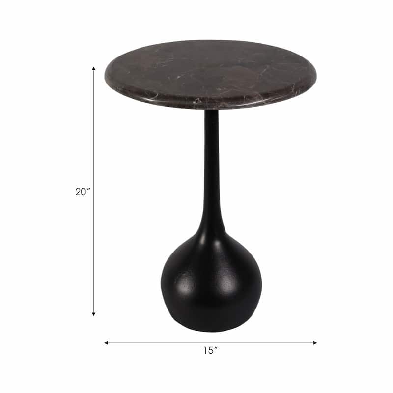 Round Accent Table - Marble Top with Ball Base - 21"