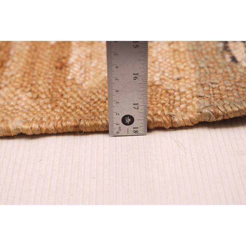 ECARPETGALLERY Flat-Weave Palas Denizli Light Brown Jute Kilim - 5'7 x 7'6