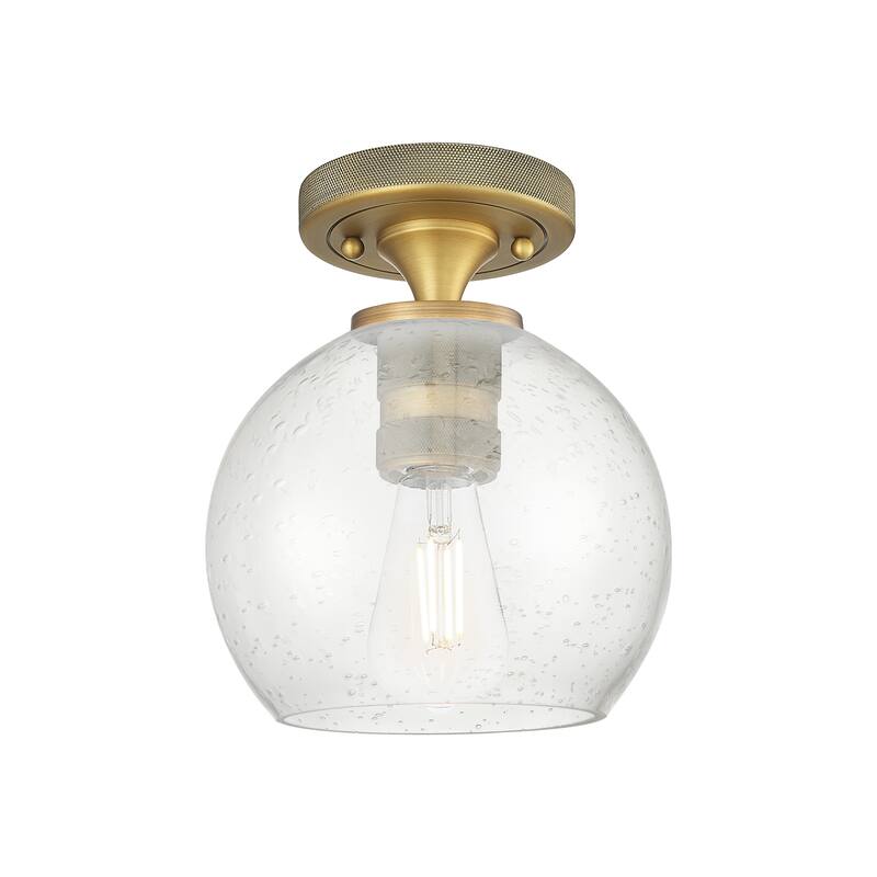 Innovations Lighting Downtown Urban - Crown Point - 1 Light 6" Athens Flush Mount - Brushed Brass/Seedy