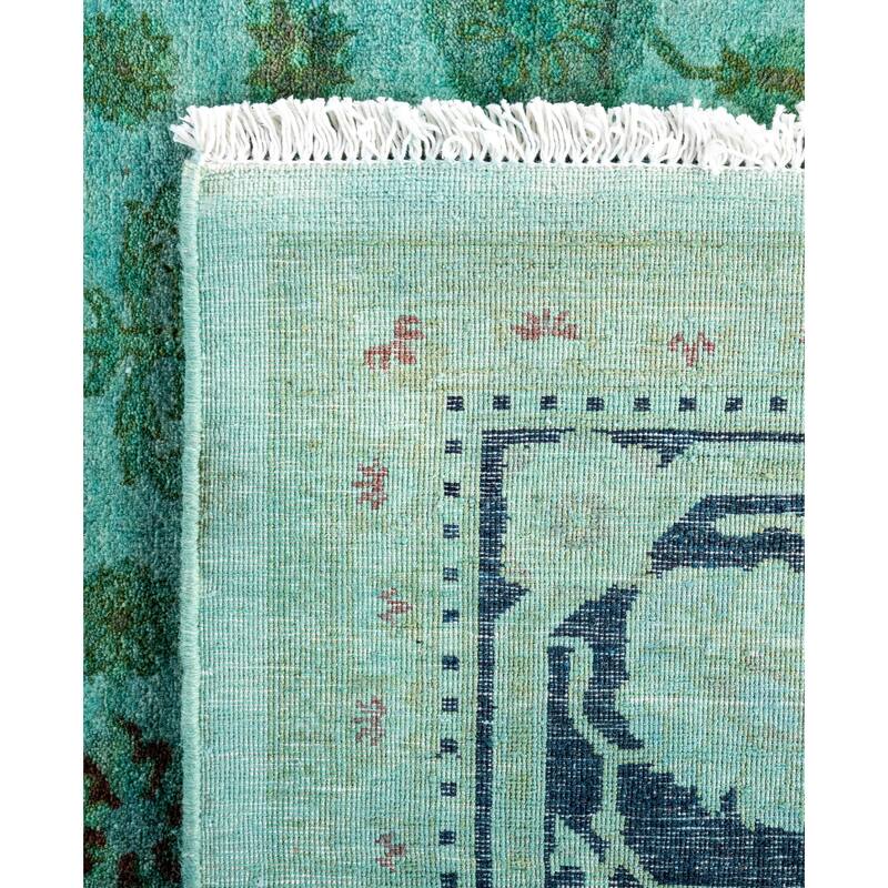 Overdyed One-of-a-Kind Hand-Knotted Area Rug - Green - 6' 1" x 8' 10"