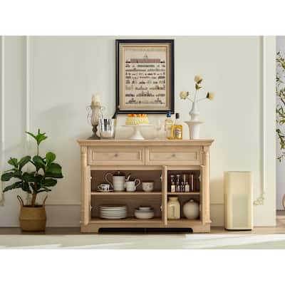 Farmhouse Wall Kitchen Storage Cabinet with 2 Drawers and Doors