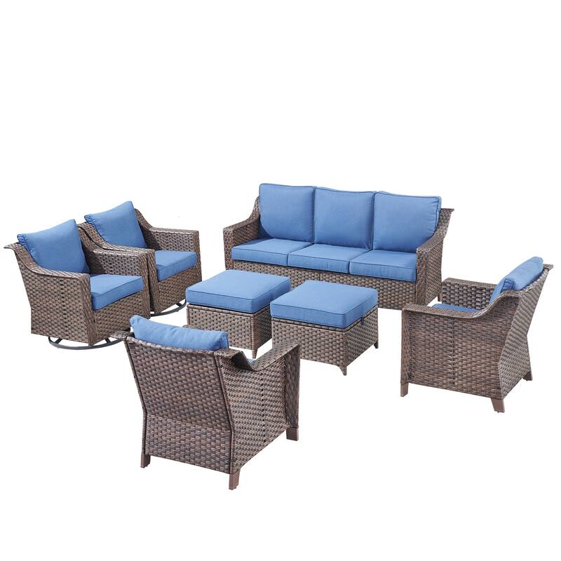 Pocassy Outside Sofa with Swivel Chair Set