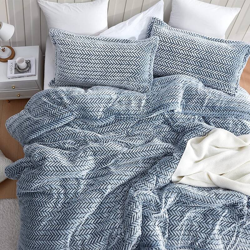 Cozy Peaks® - Coma Inducer® Oversized Comforter Set - Chevron Frosted Navy
