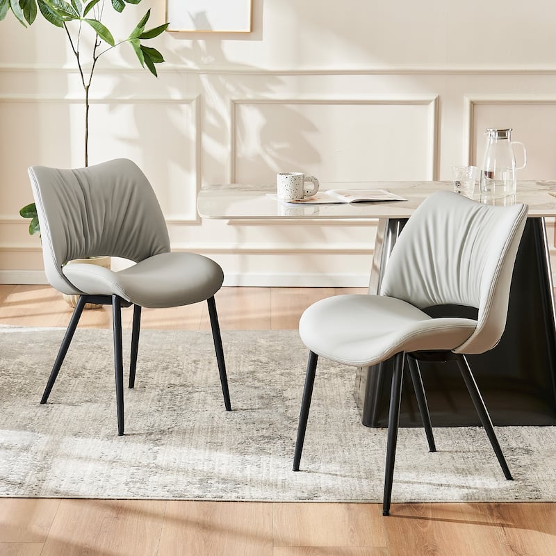 Modern Dining Kitchen Chairs Set of 2 Loads up to 300lbs - Gray
