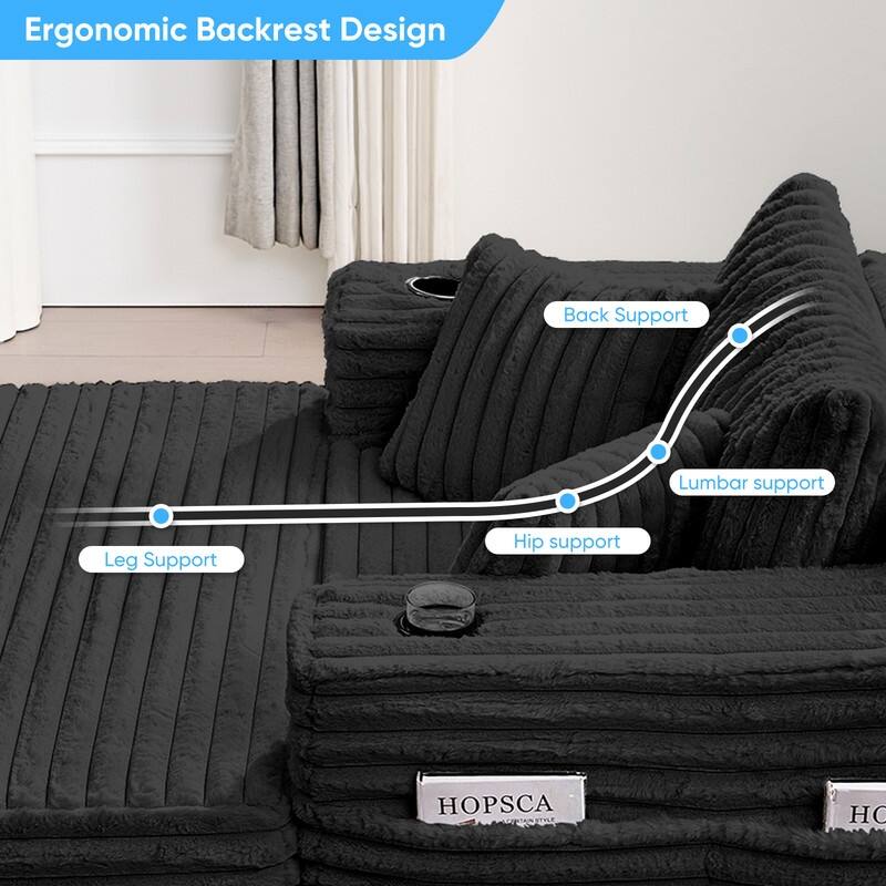 Mixoy Modern Corduroy Fabric Sofa Bed Chair,Single Sofa Chair With Cup Holders,Wide Armrests,Sleeper For Apartment