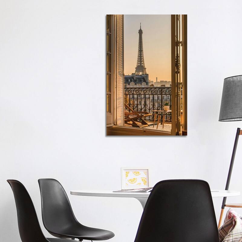 iCanvas "Paris Balcony With Eiffel Tower" by Karen Mandau Canvas Print - 40x26x1.5
