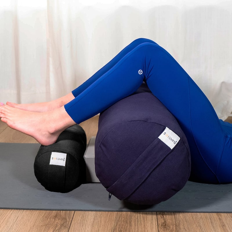 Sol Living Cylindrical Yoga Bolster Mini Meditation Cushion - Cotton - 14" x 6" x 6"